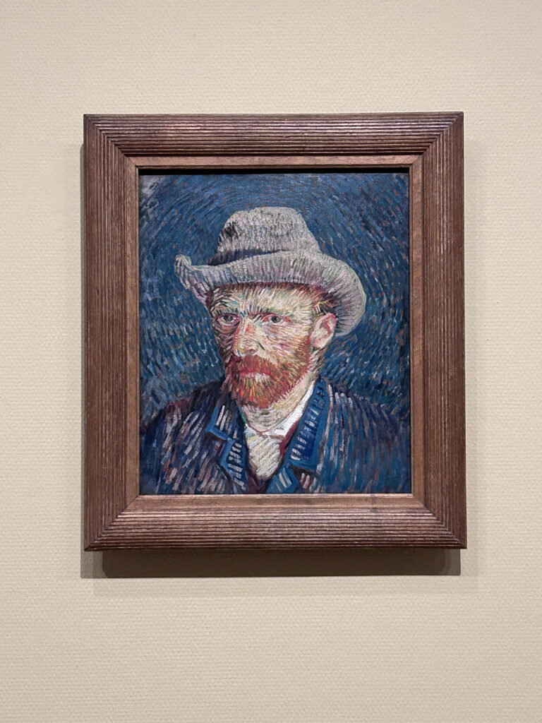 This is a picture of one of Van Gogh's self portrait in the Van Gogh Museum