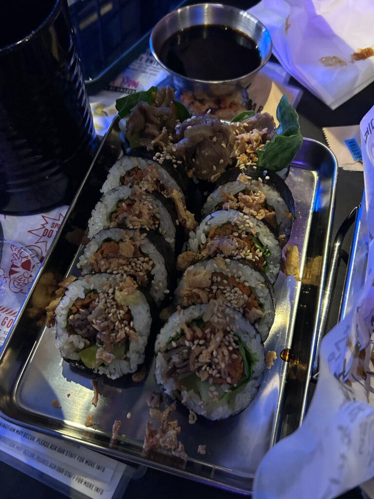 A plate of gimbap.